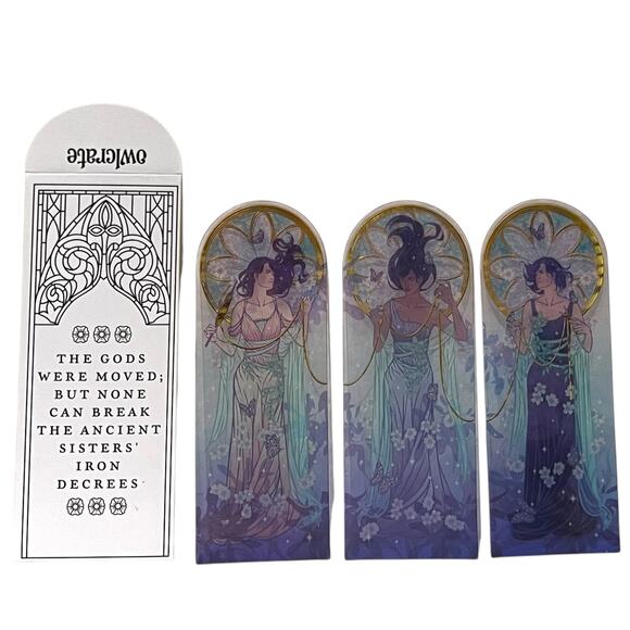 OwlCrate Myths of the Moirai Transparent Bookmark Set - The Fates June 2025 - Picture 1 of 9